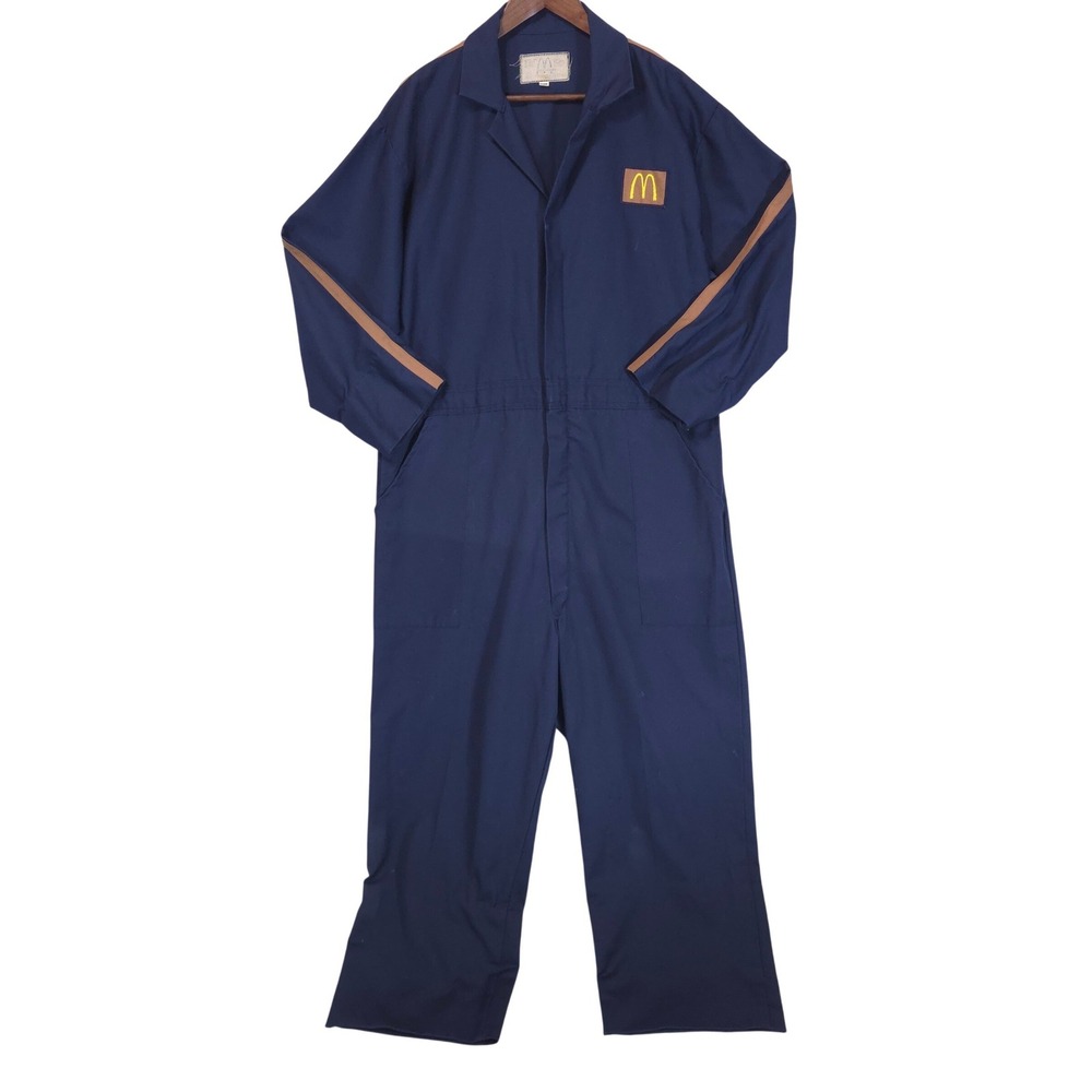 Vtg 1983 McDonalds Stan Herman Collection Uniform Coveralls Jumpsuit XL Men Navy